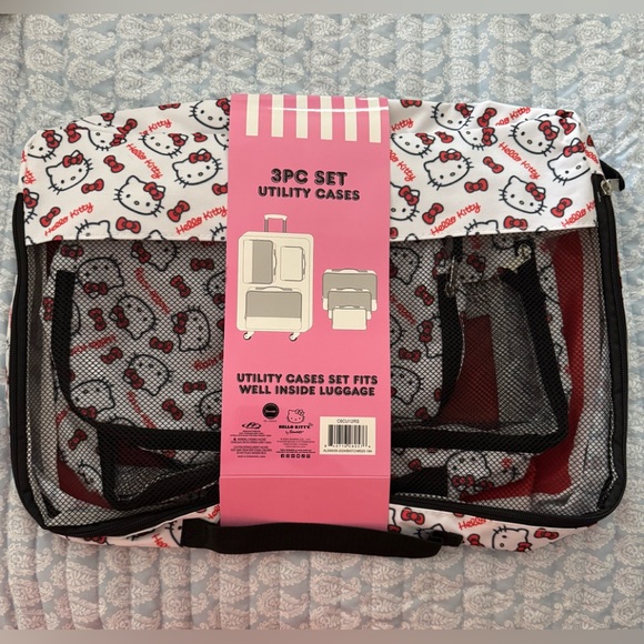 Hello Kitty Accessories - HELLO KITTY 3PC UTILITY CASES/TRAVEL POUCHES